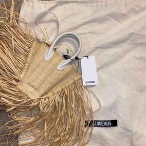 Le petit baci raffia Jacquemus tote bag